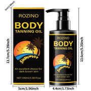 ROZINO Body Tanning Oil - Sunless Self Tanner Bronzing Lotion