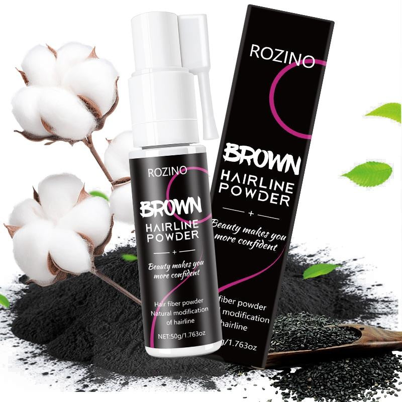 Rozino Brown Hairline Powder - Root Touch Up & Gray Coverage for Women & Men, 48-Hour Stain-Proof
