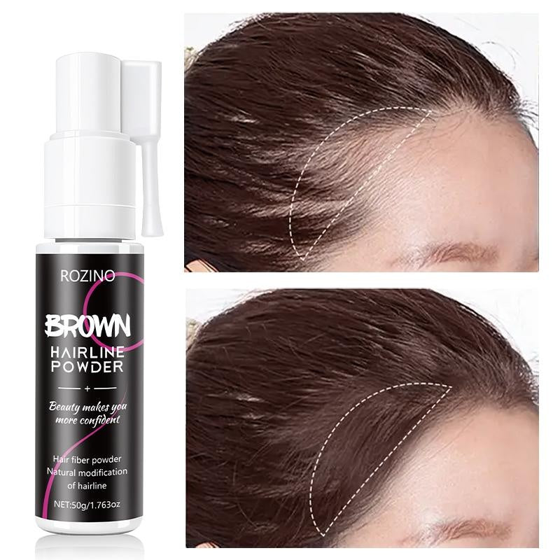 Rozino Brown Hairline Powder - Root Touch Up & Gray Coverage for Women & Men, 48-Hour Stain-Proof