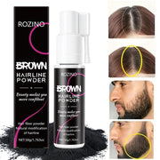 Rozino Brown Hairline Powder - Root Touch Up & Gray Coverage for Women & Men, 48-Hour Stain-Proof