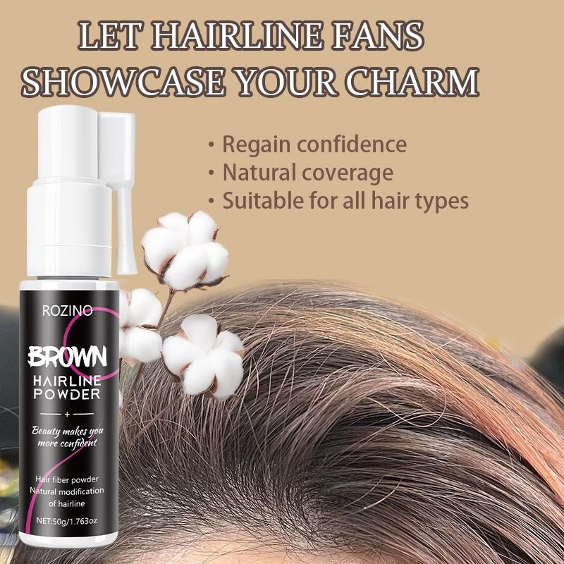 Rozino Brown Hairline Powder - Root Touch Up & Gray Coverage for Women & Men, 48-Hour Stain-Proof