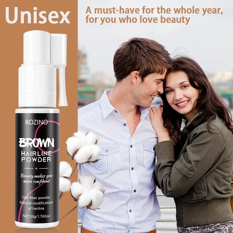 Rozino Brown Hairline Powder - Root Touch Up & Gray Coverage for Women & Men, 48-Hour Stain-Proof