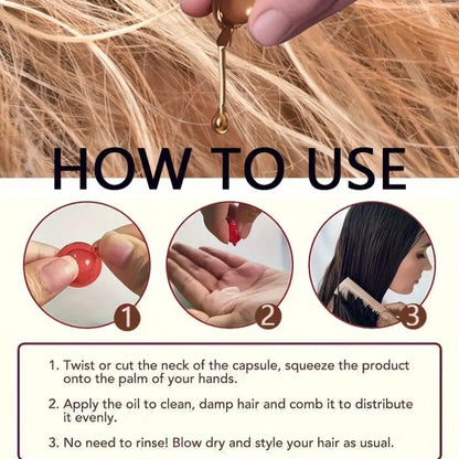 ROZINO Caffeine Hair Capsules Super Smooth & Glossy Magic for Enhanced Hair Shine and Brilliance