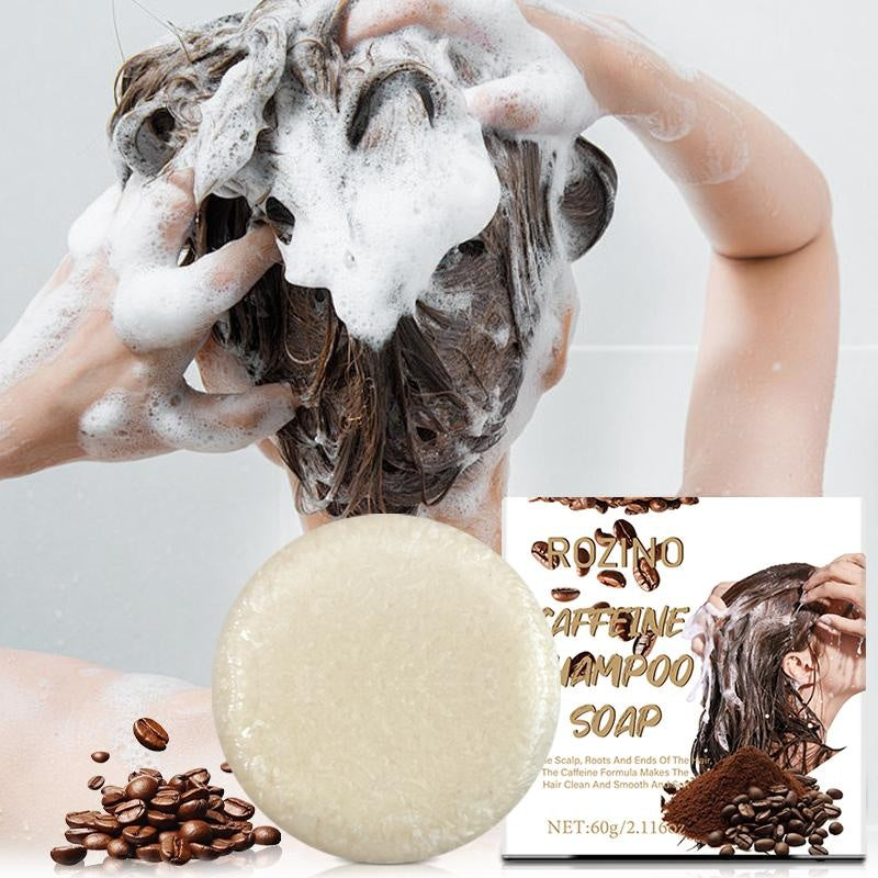 ROZINO Caffeine Solid Shampoo Bar - Deep Cleansing & Oil Control, 60g