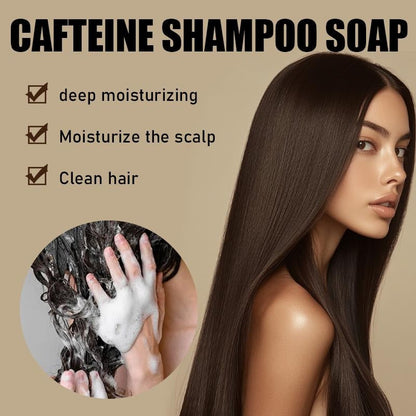 ROZINO Caffeine Shampoo Soap - Deep Cleansing for Scalp Hair Loss, Organic Hair Oil Control, Solid Shampoo for Hair Growth, Refreshing & Hydrating Soap, 60g