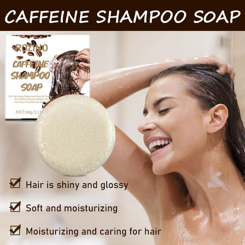 ROZINO Caffeine Solid Shampoo Bar - Deep Cleansing & Oil Control, 60g