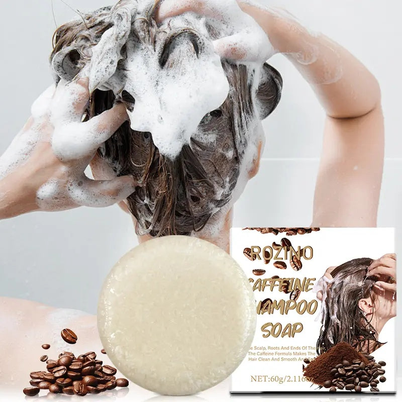 ROZINO Caffeine Solid Shampoo Bar - Deep Cleansing & Oil Control, 60g