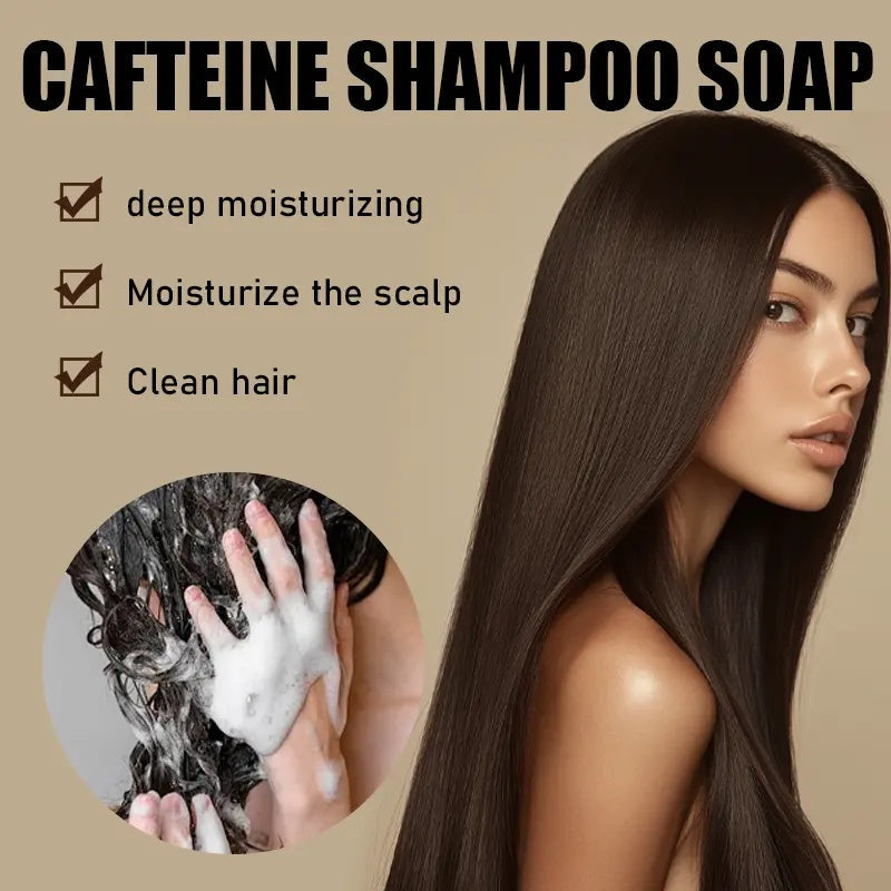 ROZINO Caffeine Solid Shampoo Bar - Deep Cleansing & Oil Control, 60g