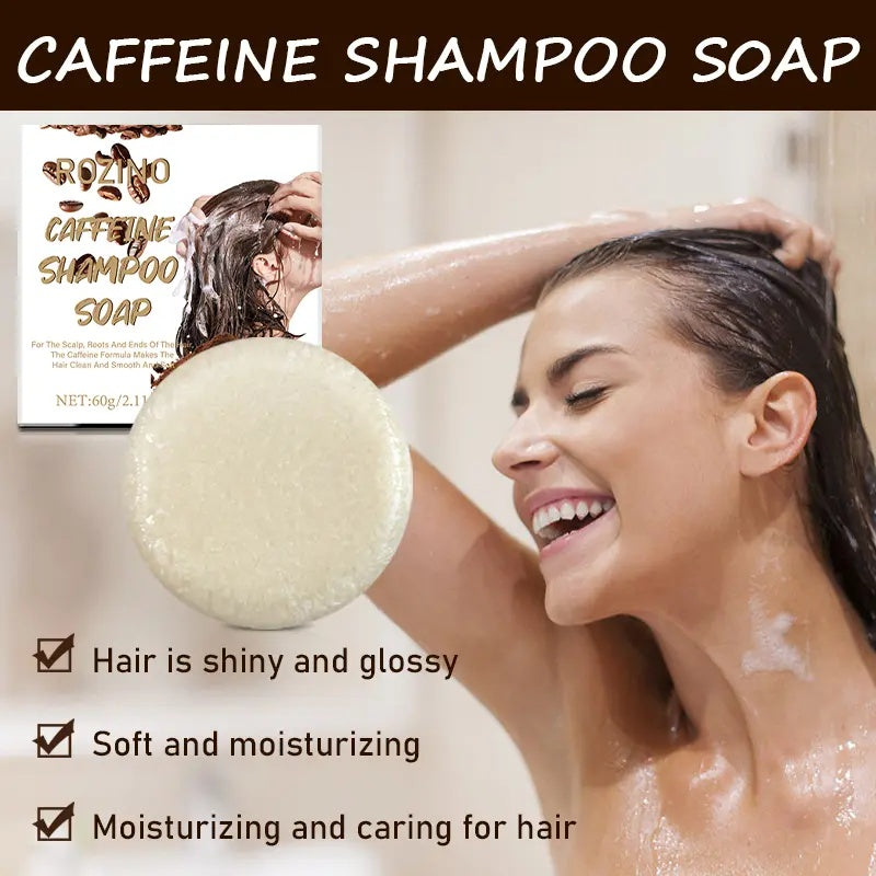 ROZINO Caffeine Solid Shampoo Bar - Deep Cleansing & Oil Control, 60g
