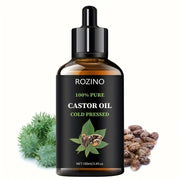ROZINO Castor Oil - Cold Pressed & Pure for Hair, Skin & Body Care