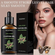 ROZINO Castor Oil - Cold Pressed & Pure for Hair, Skin & Body Care