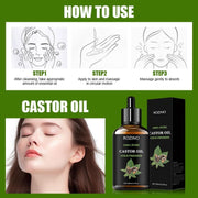 ROZINO Castor Oil - Cold Pressed & Pure for Hair, Skin & Body Care
