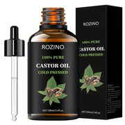 ROZINO Castor Oil - Cold Pressed & Pure for Hair, Skin & Body Care