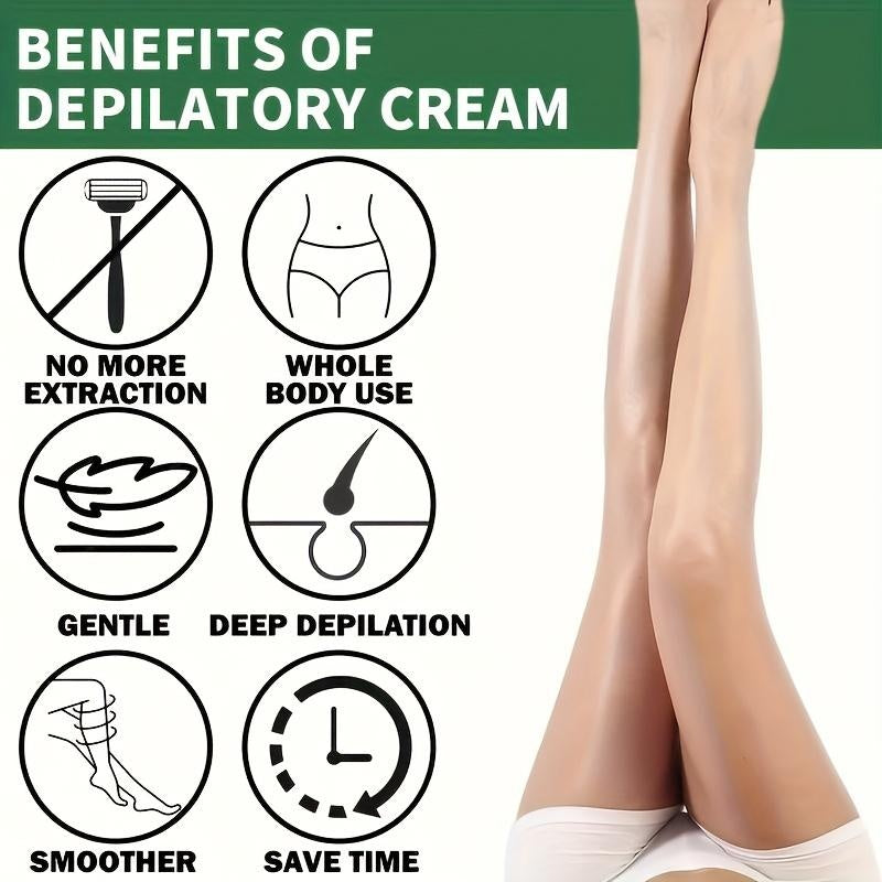 Rozino Coconut Oil Hair Removal Cream - Mild Formula for Sensitive Skin, 100g