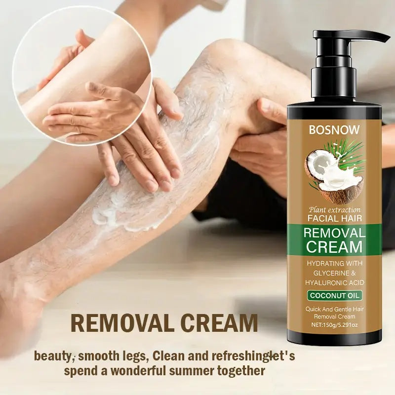 Rozino Coconut Oil Hair Removal Cream - Mild Formula for Sensitive Skin, 100g