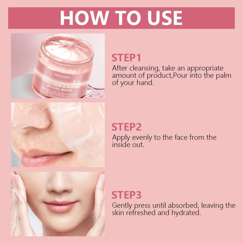 ROZINO Collagen & Biotin Hydrating Facial Mask - 50g