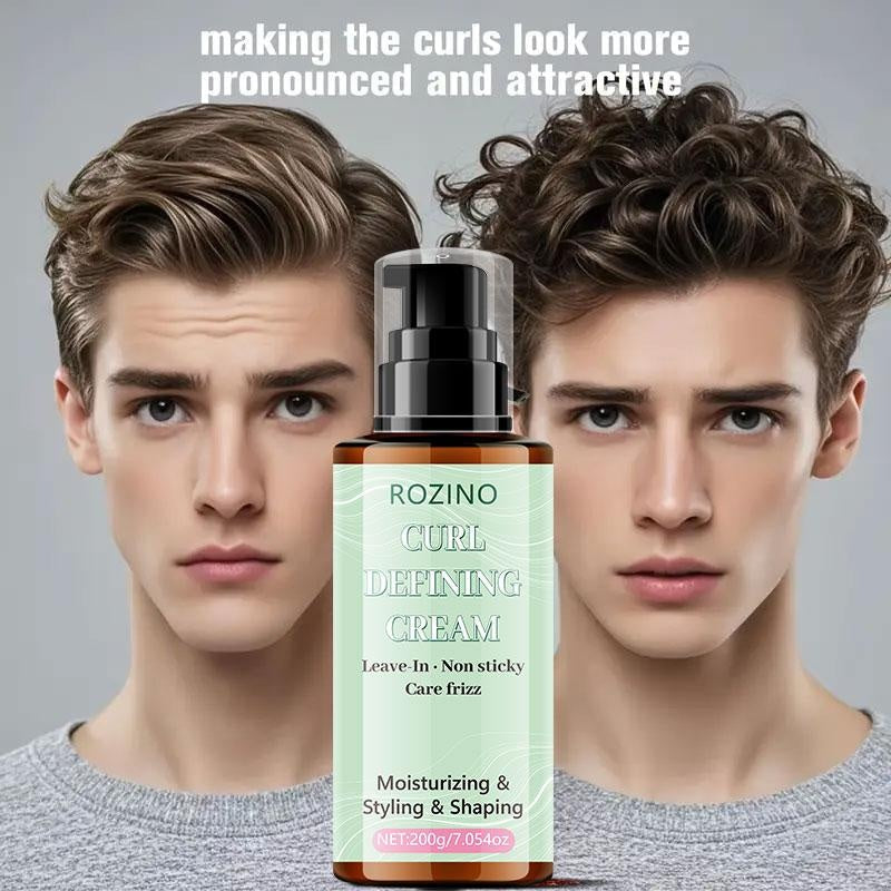 ROZINO Curl Defining Cream - Anti-Frizz Leave-In Styling Product, 200g
