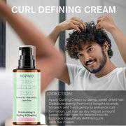 ROZINO Curl Defining Cream - Anti-Frizz Leave-In Styling Product, 200g