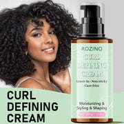 ROZINO Curl Defining Cream - Anti-Frizz Leave-In Styling Product, 200g