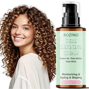 ROZINO Curl Defining Cream - Anti-Frizz Leave-In Styling Product, 200g