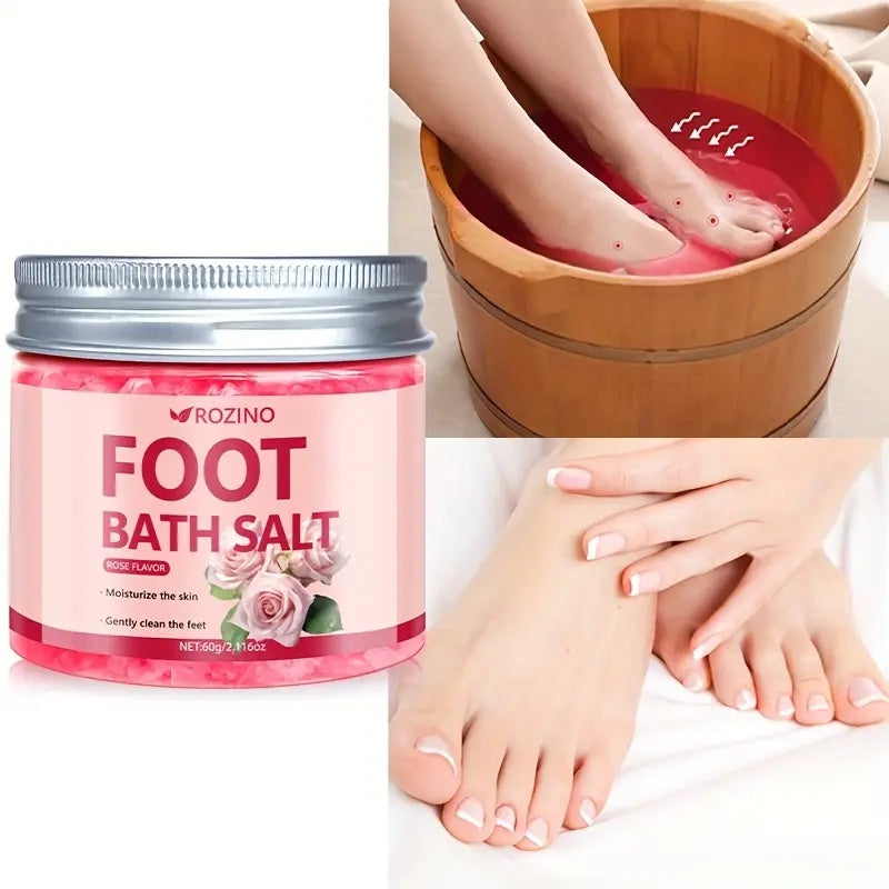 ROZINO Foot Soak with Tea Tree & Lavender Oil - Detox Bath Salts for Dry Cracked Feet