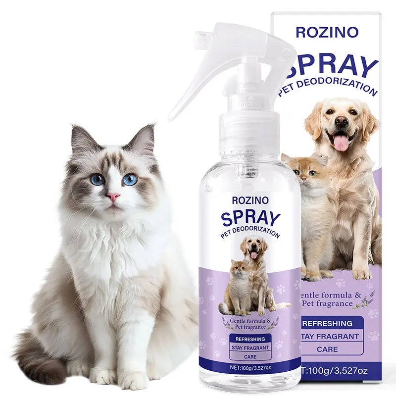 ROZINO Gentle Pet Deodorizing Spray - Fresh Scent & Moisturizing Care