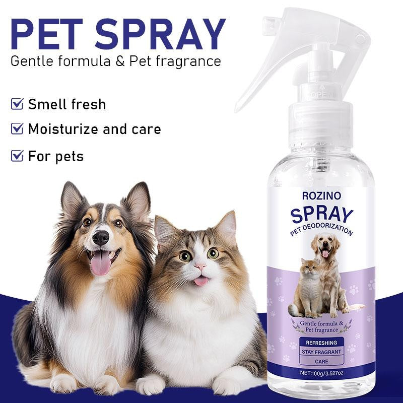 ROZINO Gentle Pet Deodorizing Spray - Fresh Scent & Moisturizing Care