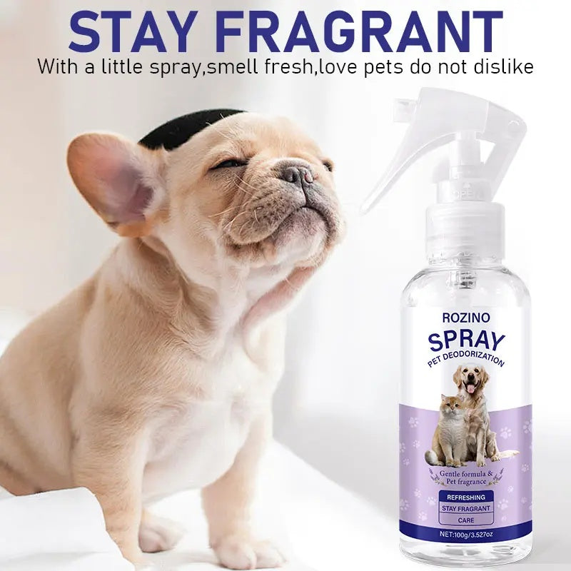 ROZINO Gentle Pet Deodorizing Spray - Fresh Scent & Moisturizing Care