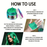 ROZINO Green Hair Coloring Styling Wax for Men - Long Lasting Natural Color