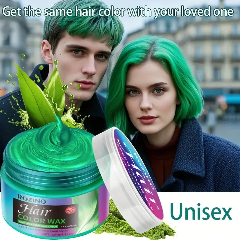ROZINO Green Hair Coloring Styling Wax for Men - Long Lasting Natural Color