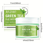 ROZINO Green Tea Cleansing Clay Mask - Deep Pore Cleansing & Moisturizing