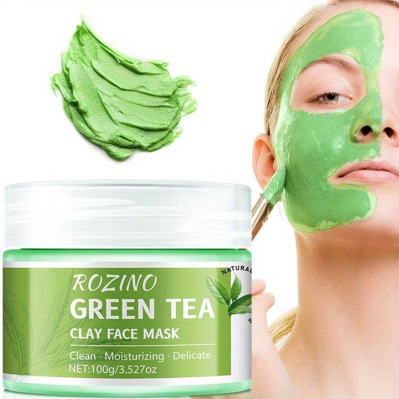 ROZINO Green Tea Cleansing Clay Mask - Deep Pore Cleansing & Moisturizing