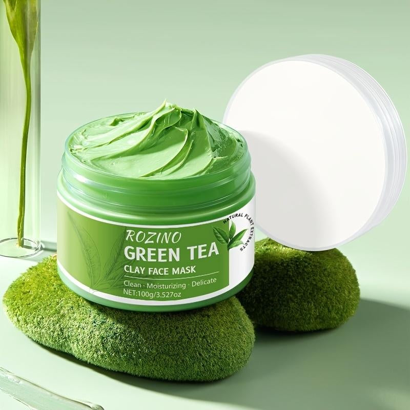 ROZINO Green Tea Cleansing Clay Mask - Deep Pore Cleansing & Moisturizing