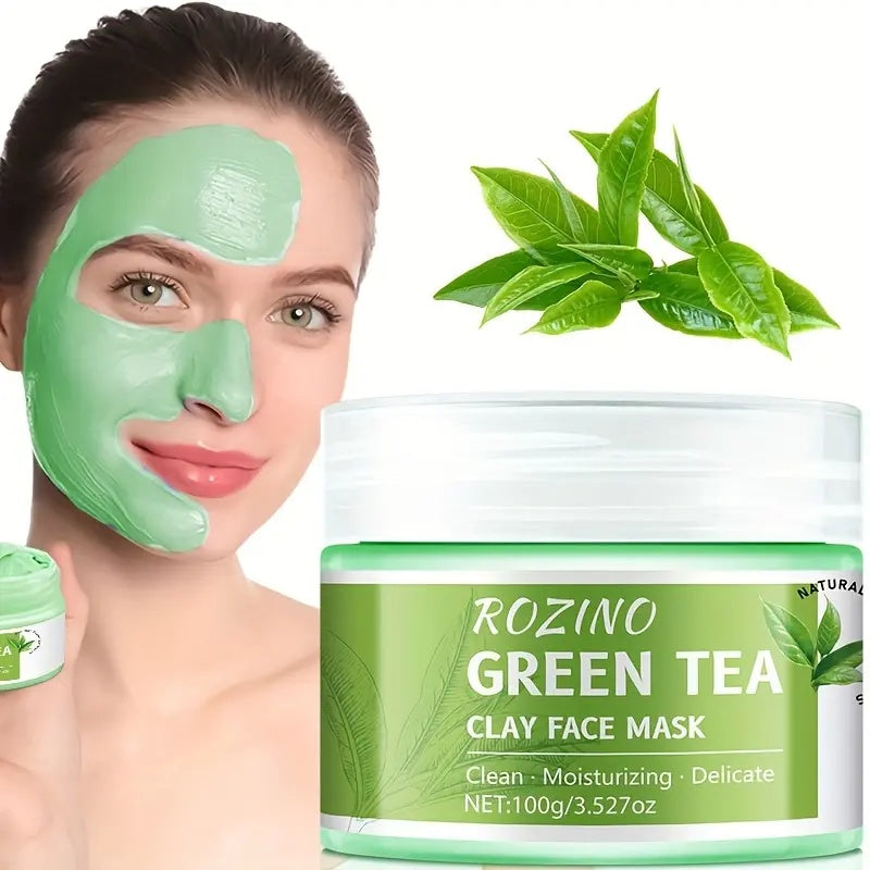 ROZINO Green Tea Cleansing Clay Mask - Deep Pore Cleansing & Moisturizing