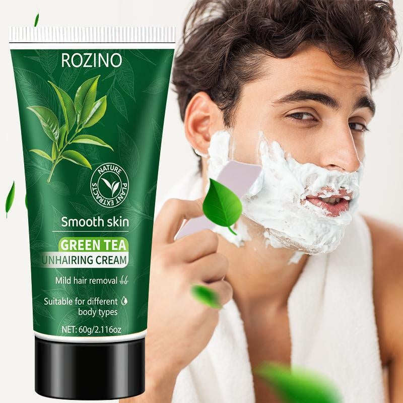 ROZINO Green Tea Hair Removal Cream for Lips - Gentle Formula, 60g