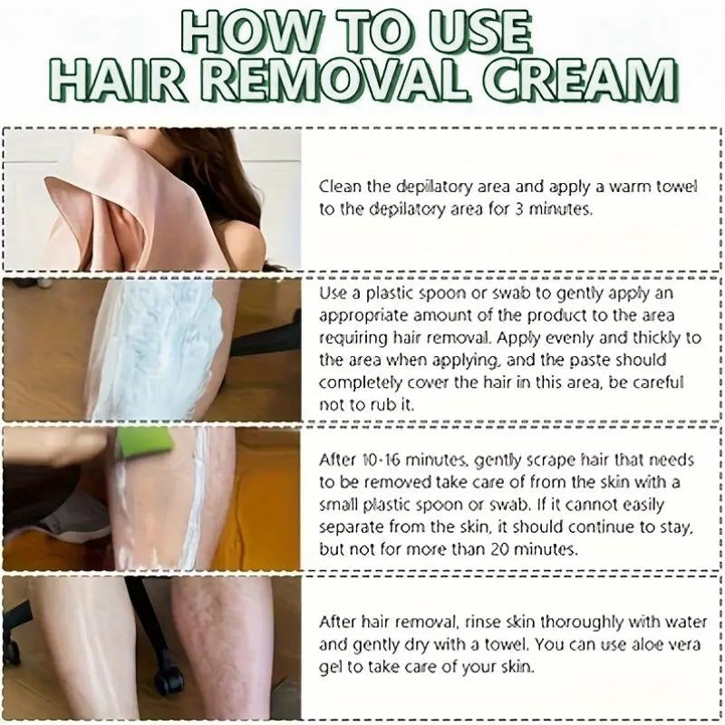 ROZINO Green Tea Hair Removal Cream for Lips - Gentle Formula, 60g