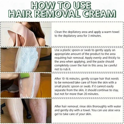 ROZINO Green Tea Hair Removal Cream - Mild & Non-Irritating Formula for Easy Lip Hair Removal Without Black Spots