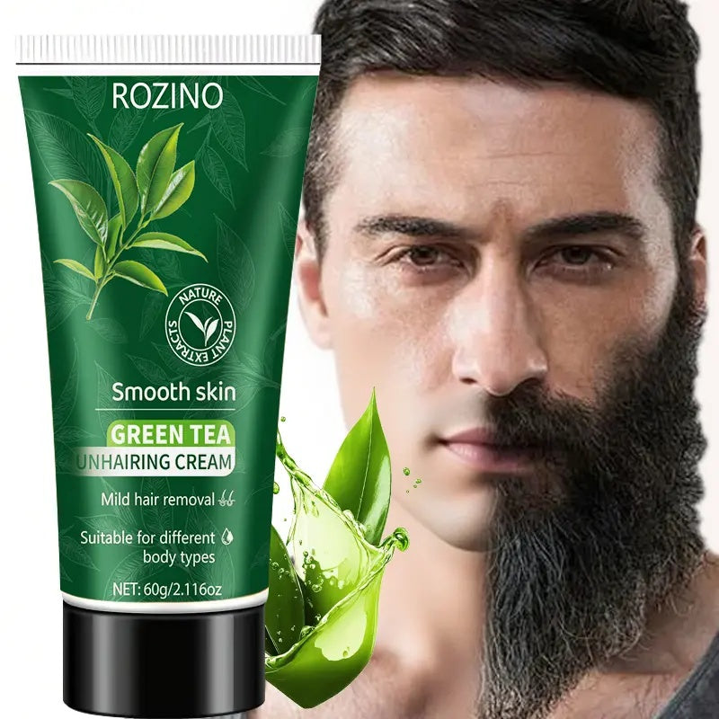 ROZINO Green Tea Hair Removal Cream for Lips - Gentle Formula, 60g