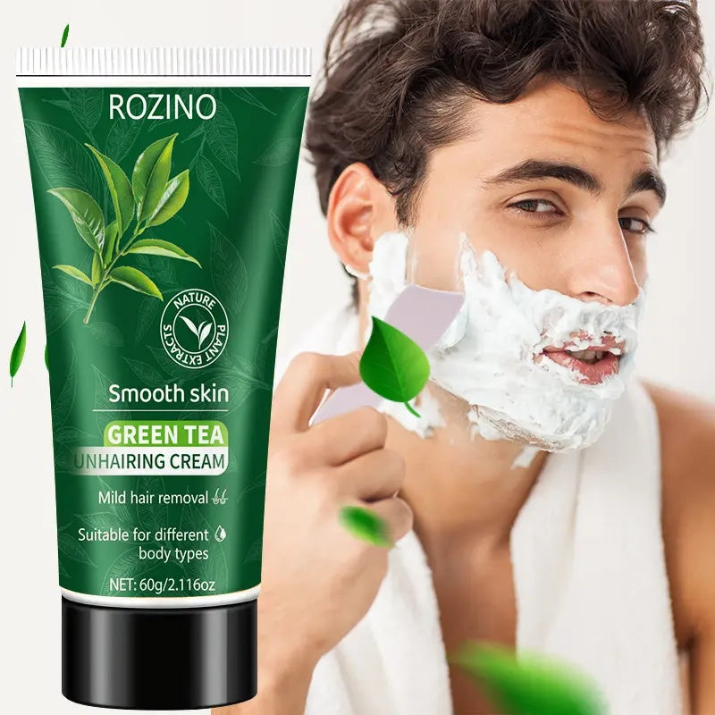 ROZINO Green Tea Hair Removal Cream for Lips - Gentle Formula, 60g