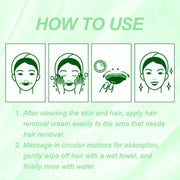 ROZINO Green Tea Hair Removal Cream - Painless for Body, Face & Bikini - 50g