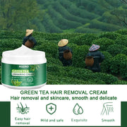 ROZINO Green Tea Hair Removal Cream - Painless for Body, Face & Bikini - 50g