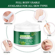 ROZINO Green Tea Hair Removal Cream - Painless for Body, Face & Bikini - 50g