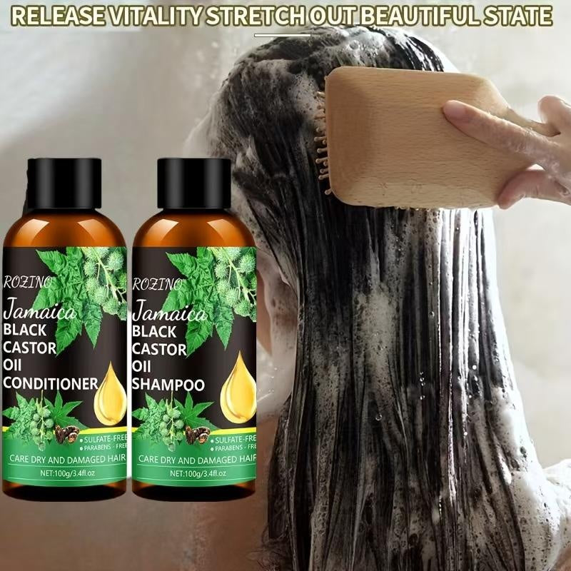 Rozino Jamaica Black Castor Oil Shampoo & Conditioner Set - 100g Each
