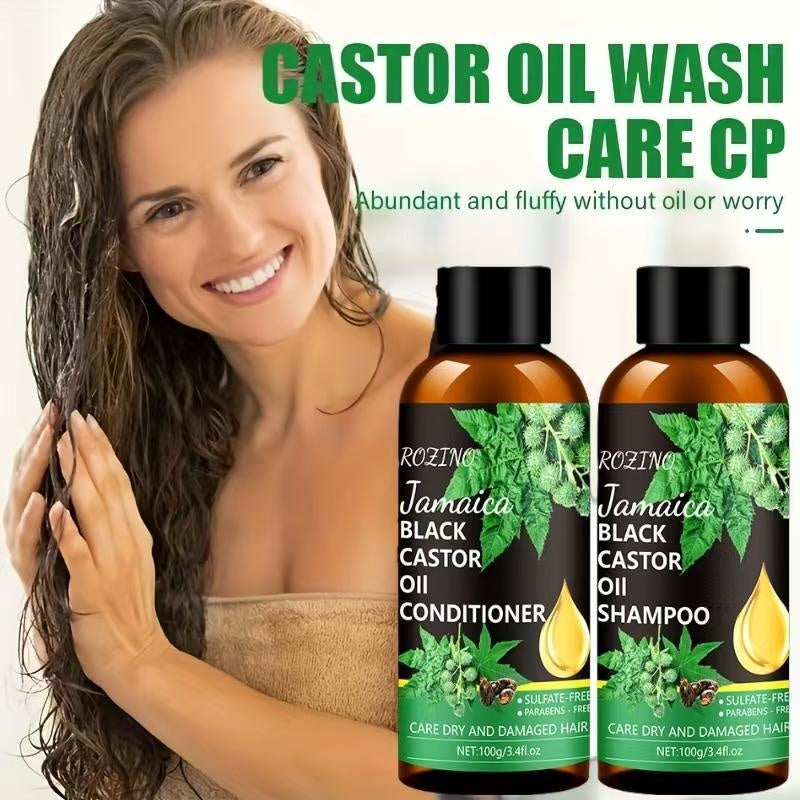 Rozino Jamaica Black Castor Oil Shampoo & Conditioner Set - 100g Each