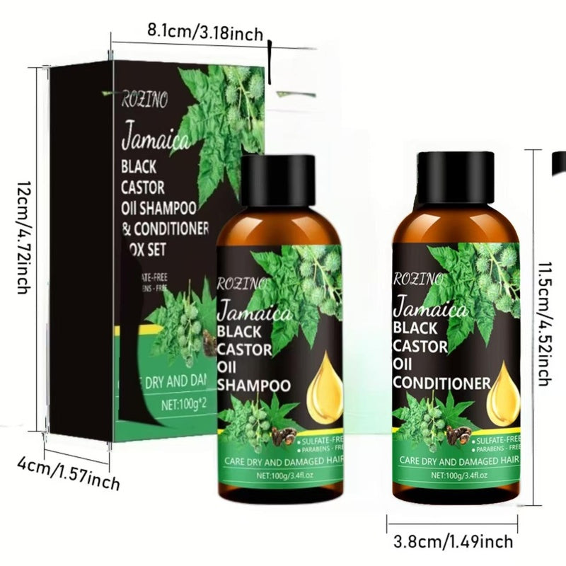 Rozino Jamaica Black Castor Oil Shampoo & Conditioner Set - 100g Each