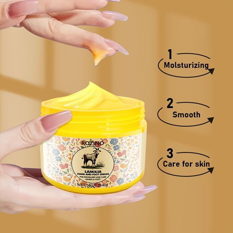 ROZINO Lanolin Hand & Foot Cream - Moisturizing Lotion for Dry Skin