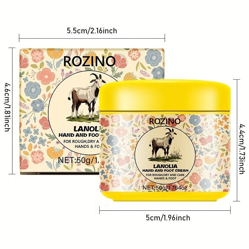 ROZINO Lanolin Hand & Foot Cream - Moisturizing Lotion for Dry Skin