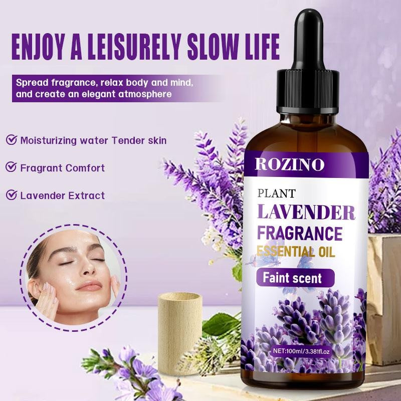 ROZINO Lavender Essential Oil 100ml - Pure Natural for Diffusers, Aromatherapy & Soap Making