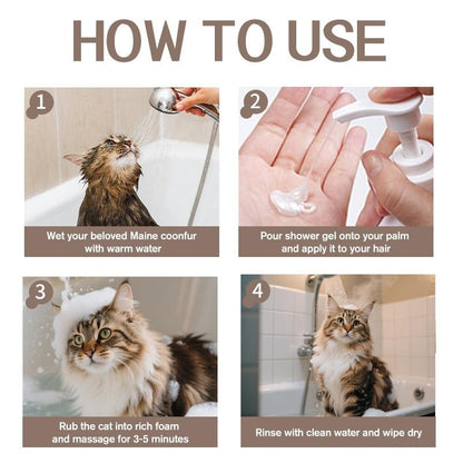 ROZINO Maine Coon Cat - Specific Shampoo (Oat Nourishing/Gentle Cleansing/Brighten Fur)