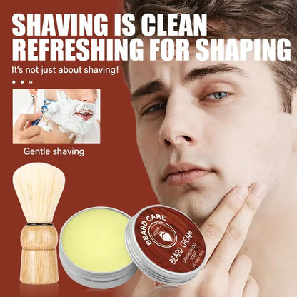 ROZINO Men's Beard Care Shaving Cream - Sandalwood Scented Grooming Essential Facial Moisturizer Foam Cleansing 30g